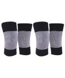 2 Pairs Unisex Cotton Knee Brace Pads - Warm Thermal Support Leggings for Sports & Fitness | Black & Gray - Buy Online on GoSupps.com