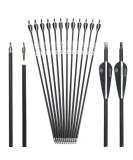 Musen 28/30 Carbon Archery Arrows 12pcs | Shaft Spine 500, GPI 13.0 | Removable Tips | Compound & Recurve Bow | Hunting & Target Practice (Black 28) - Buy Online on GoSupps.com