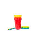 Take & Toss Straw Cups 10 Oz - 4 Pack Neon Rainbow - Buy Online on GoSupps.com