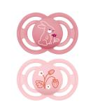 Mam Perfect Schnuller in a set of 2 for healthy dental and jaw development baby pacifier from sustainable & organic-renewable materials with pacifier box 6-16 months rabbit / flower 6-16 / day Hase / flower - Buy Online on GoSupps.com