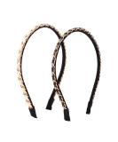 Buy Metal Chain Leather Hairband for Women & Girls - Non-Slip Elastic Headband in Black/White & Gold - Stylish & Comfortable - Buy Online on GoSupps.com