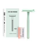 Copper Single Blade Razor | Gentle & Close Shave | Double Edge Safety Razor with 10 Blade Refills | Eco-Friendly Less Irritation for Sensitive Skin | Mint Green - Buy Online on GoSupps.com
