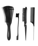 Lorsex Hairbrush Set | Premium Styling Brush for Natural Afro Hair 3A-4C | 3-Piece Double-Edge Brush & Comb Set - Perfect for Wavy & Curly Hair - Buy Online on GoSupps.com