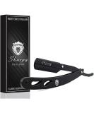 SHARPY Matte Black Cut Throat Razor Kit - Professional Men's Barber Shaving Razor - Buy Online on GoSupps.com