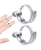 ANCIRS 2 Pack Knitting Crochet Loop Ring for Fingers Adjustable Crochet Tension Ring Metal Open Yarn Guide Finger Holders Knitting Thimbles for Crochet- Silver 2 Silver - Buy Online on GoSupps.com