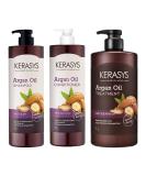Kerasys Argan Oil Set for Extremely Damaged Hair - 33.8 fl oz Shampoo Conditioner & Treatment - International Shipping - Buy Online on GoSupps.com