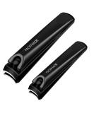 FACEMADE Nail Clippers Set - 2 Pack Premium Sharp Stainless Steel Fingernail & Toenail Clippers with Sturdy Travel Tin Case Professional Manicure Kit Fingernail Tools for Nail Care (Black) - Buy Online on GoSupps.com