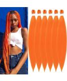 YDDM 26 Pre-Stretched Braiding Hair Extensions - 6 Packs Orange Jumbo Braids for Braid Art - Ideal Kunsthaar Hair Extensions - Buy Online on GoSupps.com