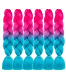 Buy Kanekalon Ombre Jumbo Braiding Hair Extensions - 24 Inch (Pack of 6) - 61 cm Synthetic Braiding Hair for Stunning Styles - Buy Online on GoSupps.com