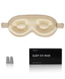 100% Mulberry Silk Sleeping Mask - Adjustable Eye Mask for Women and Men - Ideal for Travel, Home, and Office - Black (3D Gold) - Buy Online on GoSupps.com