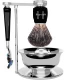 Favali 4-in-1 Razor Brush Set - Luxurious Stainless Steel Shaving Kit for Men - Perfect Gift with Fusion 5 Blades - Buy Online on GoSupps.com