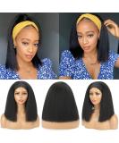 Kinky Straight Headband Wig for Black Women - 14 Synthetic Yaki Straight None Lace Front Wigs - Buy Online on GoSupps.com