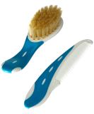 NUK Baby Brush & Comb Set - 100% Natural Hair Rounded Tips Turquoise - Perfect for Gentle Baby Care - Buy Online on GoSupps.com