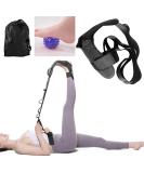 Autonomier Foot and Calf Stretcher with Stretching Strap - Ideal for Plantar Fasciitis, Achilles Tendonitis, Includes Bag and Massage Ball - Black - Buy Online on GoSupps.com