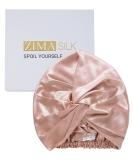 ZIMASILK 22 Momme 100% Mulberry Silk Sleep Cap for Women Hair Care,Natural Silk Night Bonnet with Elastic Stay On Head, Classic Pleated(1Pc, Rose Gold) One Size Rose Gold - Buy Online on GoSupps.com