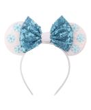 Blue Ice Snow Crown Sequin Glitter Mouse Ears Headband for Girls - Princess Party Hair Accessory - Buy Online on GoSupps.com
