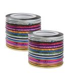 Dadabig 60 PCS Colours Striping Tape Line Nail Art Stripes Nail Line Stickers Nail Strips Tape Decoration DIY Nail Tips 30 Colors 1mm 20m/Roll - Buy Online on GoSupps.com