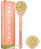 Vegan Dry Brushing Body Brush and Back Scrubber Set for Radiant Skin by Lily England - Buy Online on GoSupps.com