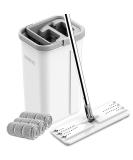 BOSHENG Hands-Free Flat Floor Mop and Bucket Set | 3 Microfiber Pads | All Floor Types | Home Cleaning System - Buy Online on GoSupps.com