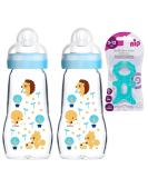 Buy MAM Feel Good Glass Bottle 260ml | Neutral Baby Bottle with Teat Size 1 | 2-Piece Set - International Shipping - Buy Online on GoSupps.com