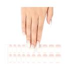 Semi Cured Gel Nail Strips - French Nude Tips Gel Nail Stickers - 20Pcs Semi Cured Nail Wraps French Manicure Stickers - Long Lasting Gel Nail Stickers UV/LED Lamp Required Gradient Nude - Buy Online on GoSupps.com