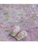 Flower Nail Stickers for Nail Art - 5D Embossed Summer Floral Decals | Self-Adhesive Nail Art Supplies & Manicure Sliders - Buy Online on GoSupps.com
