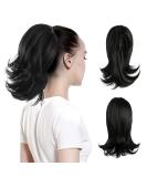Jet Black Curly Ponytail Extension 12 Inch - Synthetic Clip in Hairpiece for Women and Girls - Buy Online on GoSupps.com