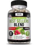 Kaya Naturals Best Sellers Blend - Energy Boost for Belly Fat Burn | Healthy Metabolism Support - Soy-Free, Non-GMO, Gluten-Free - 60 Vegetable Capsules - Buy Online on GoSupps.com