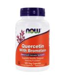 NOW Quercetin with Bromelain - 120 Vegetable Capsules - Buy Online on GoSupps.com
