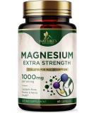 Magnesium Extra Strength 1000mg Chelated for Max Absorption Magnesium Capsules for Bone Muscle and Heart Health Support Nature's Magnesium Citrate Oxide Supplement Vegan Non GMO - 60 Capsules - Buy Online on GoSupps.com