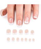 24 pcs Short French False Nails White French Press on Nails Fake Nails with Double-Side Nail Sticker Adhesive Full Cover Stick on Nails for Women and Girls Nail Art - Buy Online on GoSupps.com