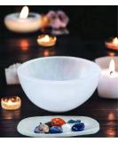 Selenite Cleansing Bowl - 14cm Round Stone for Spirit Healing, Meditation & Jewelry Storage - Buy Online on GoSupps.com