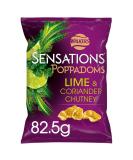 Walkers Sensations Poppadoms Lime & Coriander Sharing Bag (82.5gX2) | Suitable for vegetarians | Bag for sharing | Light & crispy texture | No MSG - Buy Online on GoSupps.com