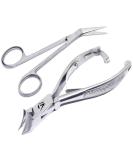 BeautyTytrack Podologist Nail Clippers - Extra Long Nail Scissors for Thick Toenails & Fingernails - Professional Foot Care Instruments with Leather Safety Pocket - Buy Online on GoSupps.com