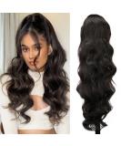 Buy Pferdeschwanz Black Ponytail Extension - 60cm & 65cm Wavy Afro Hair Clip-Ins | Natural Black Curly Hair Extensions for E-Commerce Shipping Worldwide - Buy Online on GoSupps.com