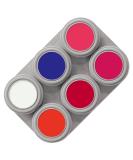 Grimas Professional Make-Up Palette Fluorescent - 6x2.5ml High-Quality UV Water-Based Multi-Colored Palette for Stunning Looks - Buy Online on GoSupps.com