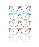 Fetrrc Blue Light Blocking Reading Glasses 1.75 x - 5 Pairs Mix for Women/Men | Anti Glare & Fatigue Relief Square Eyeglasses - Buy Online on GoSupps.com
