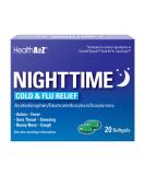 HealthA2Z Nighttime Cold & Flu Relief Softgels - 20 Count | Compare to Vicks Nyquil Liqui Caps - Buy Online on GoSupps.com