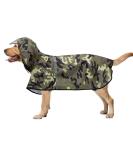 Docio Waterproof Dog Raincoat with Hood & Reflective Strip - Camouflage Green Jacket for Medium & Large Dogs (6XL) - Durable & Stylish Rain Jacket - Buy Online on GoSupps.com