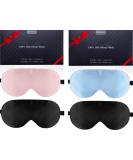 4 Pack Silk Sleep Masks in Pastel Blue and Black - Ultimate Sleep Comfort Set - Buy Online on GoSupps.com