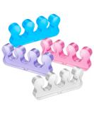 Molain 8 Pack Gel Nail Polish Toe Spacers - Silicone Separators for Overlapping Toes Hammer Toe Relief - Transparent Pink Blue & Purple - Buy Online on GoSupps.com