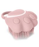 Tiesome dog cat bathroom brush comb silicone puppy grooming brush soft pet cleaning massage brush shampoo dispenser for soothing massage washing (pink paw form) - Buy Online on GoSupps.com