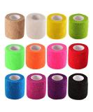 Chiyuehe Self-Adhesive Elastic Wrap Bandage Tape 2x5 Yards (Pack of 12) - Assorted Colors - Buy Online on GoSupps.com
