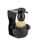 Premium 3-in-1 Shaving Brush and Bowl Set for Men | Badger Hair Brush Shaving Bowl & Holder | Perfect Shaving Kit in Black - Buy Online on GoSupps.com