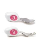 Doddl Cutlery Set Toddler Self Feeding Cutlery Spoon and Fork 12months+ (Magenta) - Buy Online on GoSupps.com