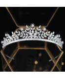 Aoligrace 5A Cubic Zirconia Wedding Tiara for Women - Small Bride Floral Headpiece in Silver - Buy Online on GoSupps.com