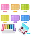 7 Piece Set Pill Organizer 6 Times a Day Daily Travel Medicine Organizer Portable 7 Day 42 Compartments Pill Box with Moisture-Proof Pill Case Travel Pill Container for Vitamins Supplements-Color 6 Times * 7 Days Color - Buy Online on GoSupps.com