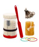 surebuy Sourdough Starter Jar Kit Lid Set 34oz Wide Mouth Silicone Scraper Cloth Cover Thermometer Design Measuring Spoon For Sourdough Baking Flour jar All Flours Red (1 Kit) - Buy Online on GoSupps.com