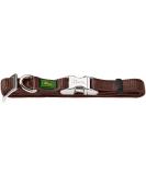 HUNTER Vario Basic Alu-Strong Collar | Durable Nylon Dog Collar with Aluminum Buckle | Size L | Brown - Shop Internationally - Buy Online on GoSupps.com