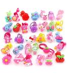 Cute Cartoon Baby Girls Princess Ball Hair Ties - 24Pcs Assorted Colors & Styles - Buy Online on GoSupps.com